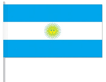 Papierfahnen Argentinien mit Wappen  (VE 1000 Stück) 12 x 24 cm