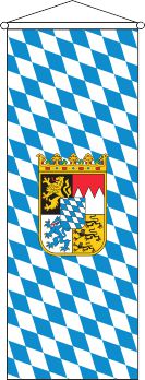 Bannerflagge Bayern Raute mit Wappen 400 x 150 cm Marinflag