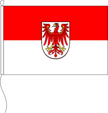 Flagge Brandenburg mit Wappen 20 x 30 cm