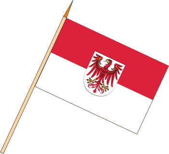 Tischflagge Brandenburg mit Wappen (VE 10 Stück) 30 x 45 cm