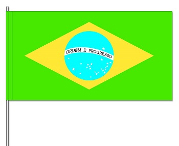 Papierfahnen Brasilien  (VE   50 Stück) 12 x 24 cm
