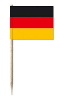 Mini-Papierfahnen Deutschland (VE 100 Stück) 3 x 4 cm