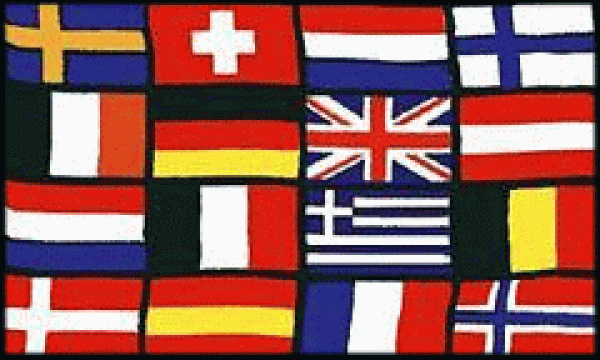 Flagge Europa 16 Nationen 90 x 150 cm