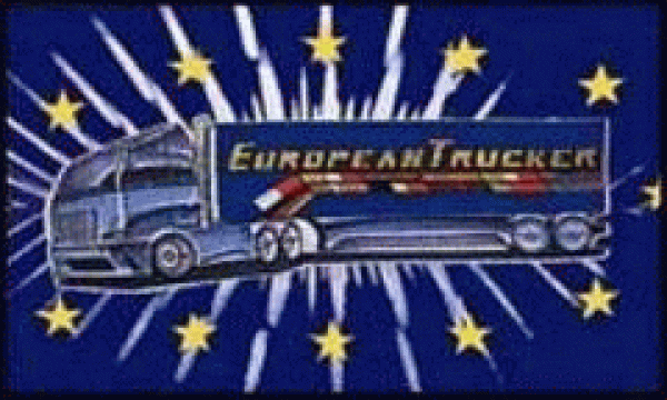 Flagge Europa mit LKW 90 x 150 cm