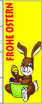Flagge Frohe Ostern Osterhase gelb 200 x 80 cm