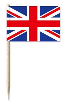 Mini-Papierfahnen Großbritannien (VE 100 Stück) 3 x 4 cm
