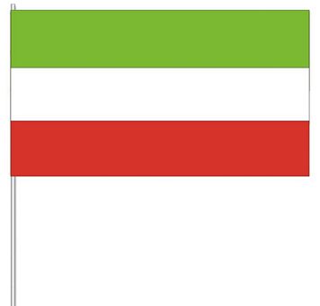Papierfahnen Farbe grün / weiß / rot   (VE   100 Stück) 12 x 24 cm