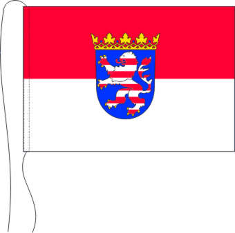 Tischflagge Hessen mit Wappen 15 x 25 cm