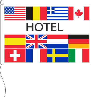 Flagge Hotel 12 Länder 100 x 150 cm