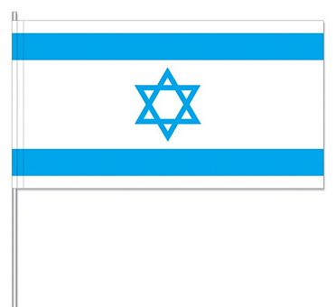Papierfahnen Israel  (VE   50 Stück) 12 x 24 cm