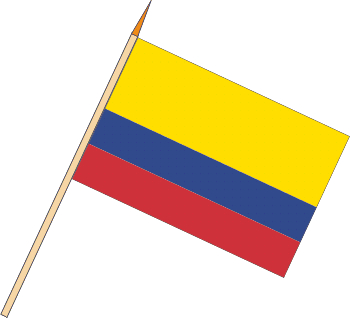 Stockflagge Kolumbien (VE 10 Stück) 30 x 45 cm
