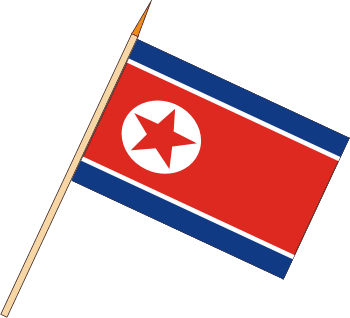 Stockflagge Nordkorea (VE 10 Stück) 30 x 45 cm