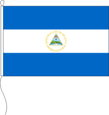 Flagge Nicaragua mit Wappen - Handelsflagge 100 x 150 cm
