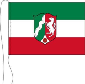 Tischflagge Nordrhein-Westfalen mit Wappen 15 x 25 cm