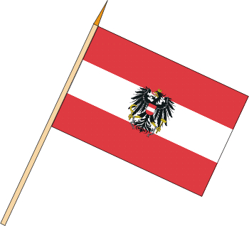 Stockflagge Österreich mit Adler (VE 10 Stück) 30 x 45 cm