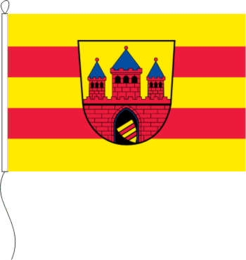 Flagge Oldenburg gelb-rot mit Wappen 120 x 200 cm