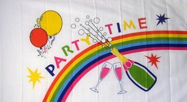 Flagge Party-Time Regenbogen 90 x 150 cm