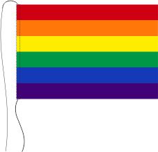Tischflagge Regenbogen  15 x 25 cm Qualität Polyseide