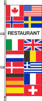 Flagge Restaurant 14 Länder 300 x 120 cm