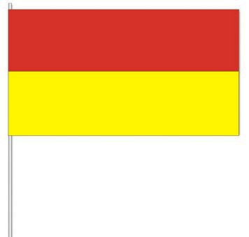 Papierfahnen Farbe rot/gelb   (VE   100 Stück) 12 x 24 cm