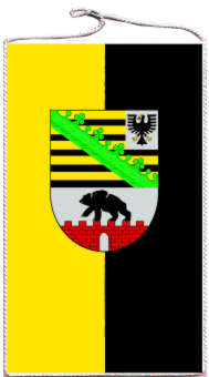 Tischbanner Sachsen-Anhalt mit Wappen 15 x 25 cm