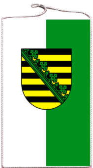 Tischbanner Sachsen mit Wappen 15 x 25 cm