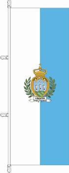 Flagge San Marino mit Wappen 300 x 120 cm