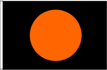Motorsportflagge schwarz + orange Scheibe 90 x 60 cm