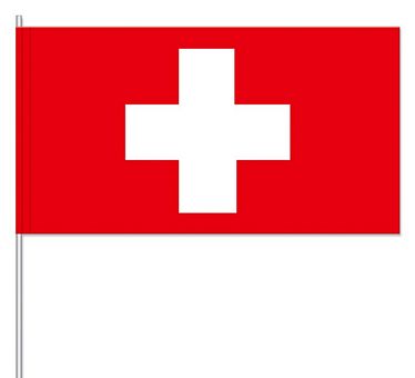 Papierfahnen Schweiz  (1 Stück) - Restposten 12 x 24 cm