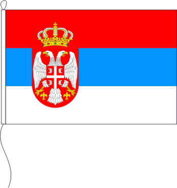 Flagge Serbien mit Wappen 60 x 90 cm