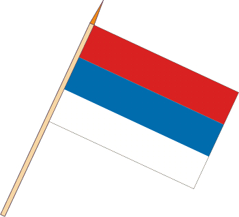 Stockflagge Serbien (VE 10 Stück) 30 x 45 cm