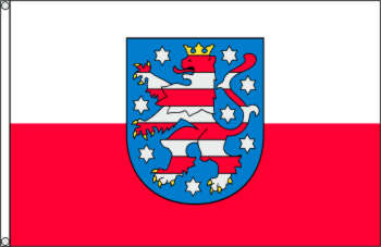 Flagge Thüringen mit Wappen 90 x 150 cm