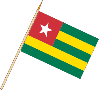 Stockflagge Togo ( VE 10 Stück ) 30 x 45 cm