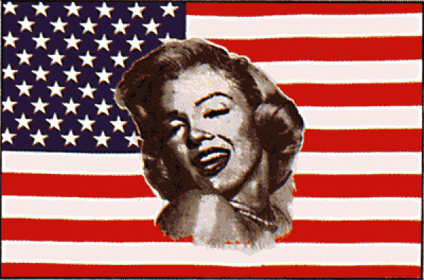 Flagge USA mit Marylin Monroe 90 x 150 cm