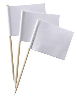 Mini-Papierfahnen Farbe weiß (VE 1000 Stück) 3 x 4 cm