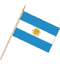 Stockflagge Argentinien mit Wappen (VE 10 Stück) 30 x 45 cm