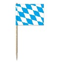 Mini-Papierfahnen Bayern Raute ohne Wappen (VE 1000 Stück) 3 x 4 cm