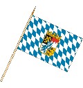 Stockflagge Bayern Raute mit Wappen (1 Stück) 30 x 45 cm