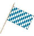 Stockflagge Bayern Raute ohne Wappen (VE 10 Stück) 30 x 45 cm