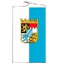 Tischbanner Bayern weiß-blau mit Wappen 15 x 25 cm