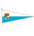 Langwimpel Bayern weiß-blau mit Wappen 30 x 400 cm