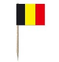 Mini-Papierfahnen Belgien  (VE 100 Stück) 3 x 4 cm