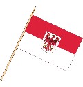 Tischflagge Brandenburg mit Wappen (VE 10 Stück) 30 x 45 cm