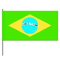 Papierfahnen Brasilien  (VE  100 Stück) 12 x 24 cm