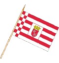 Stockflagge Bremen mit Schlüssel (1 Stück) 30 x 45 cm