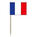 Mini-Papierfahnen Frankreich (VE 100 Stück) 3 x 4 cm