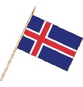 Stockflagge Island (VE 10 Stück) 30 x 45 cm