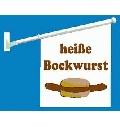 Kioskfahne Heiße Bockwurst 55/50 x 46 cm