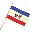 Tischflagge Mecklenburg Vorpommern mit Wappen (VE 10 Stück) 30 x 45 cm