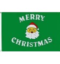 Flagge Weihnachtsmann Kopf + Merry Christmas 150 x 90 cm Polyester